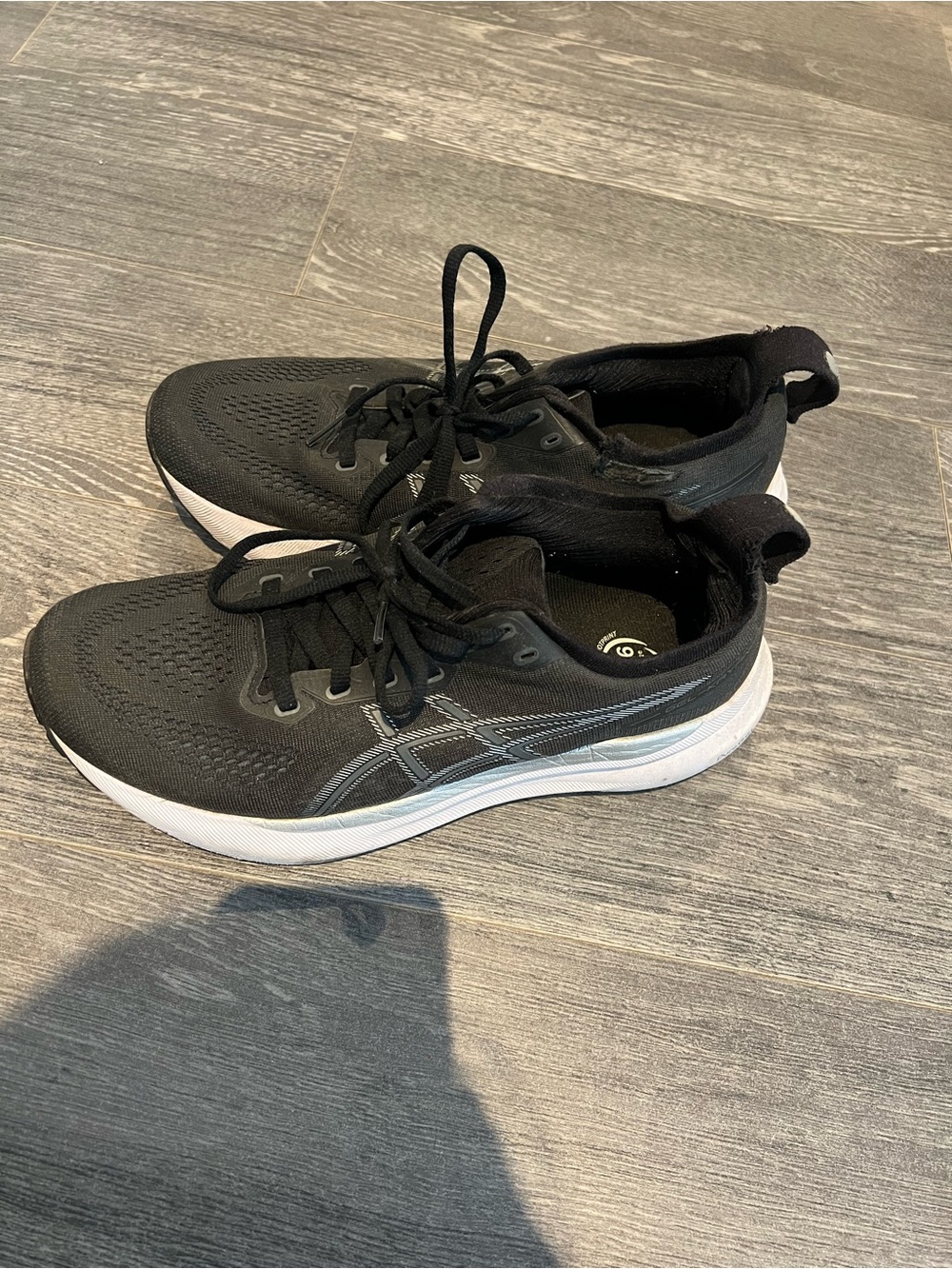 Asics Black Athletic Running Shoes with White Midsole